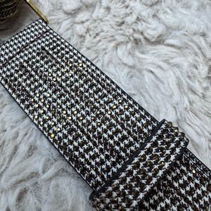 Kurt Geiger Black and Gold Textured Belt